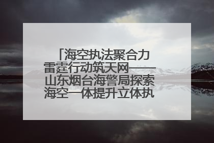 海空执法聚合力 雷霆行动筑天网——山东烟台海警局探索海空一体提升立体执法效能纪实