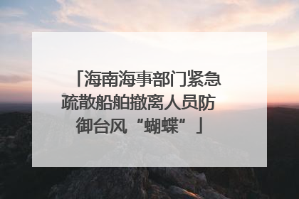 海南海事部门紧急疏散船舶撤离人员防御台风“蝴蝶”