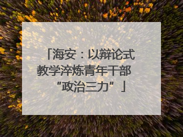 海安：以辩论式教学淬炼青年干部“政治三力”