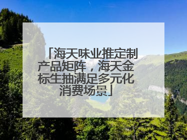 海天味业推定制产品矩阵，海天金标生抽满足多元化消费场景
