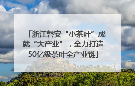 浙江磐安“小茶叶”成就“大产业”，全力打造50亿级茶叶全产业链