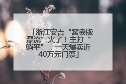 浙江安吉“窝囊版漂流”火了！主打“躺平”，一天爆卖近40万元门票