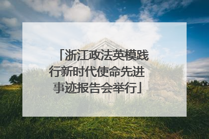 浙江政法英模践行新时代使命先进事迹报告会举行