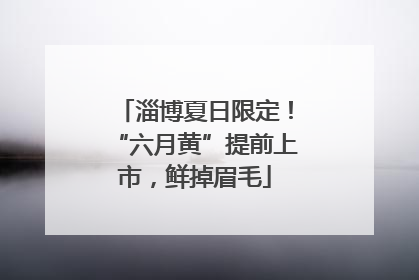 淄博夏日限定！“六月黄”提前上市，鲜掉眉毛
