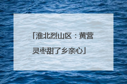 淮北烈山区：黄营灵枣甜了乡亲心