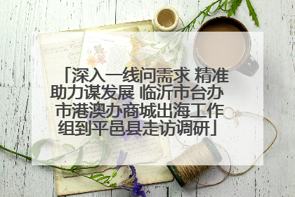 深入一线问需求 精准助力谋发展 临沂市台办 市港澳办商城出海工作组到平邑县走访调研