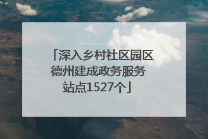 深入乡村社区园区 德州建成政务服务站点1527个