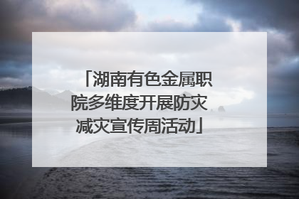 湖南有色金属职院多维度开展防灾减灾宣传周活动