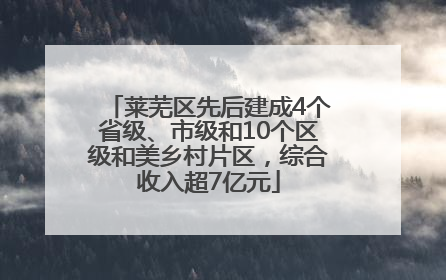 莱芜区先后建成4个省级、市级和10个区级和美乡村片区，综合收入超7亿元