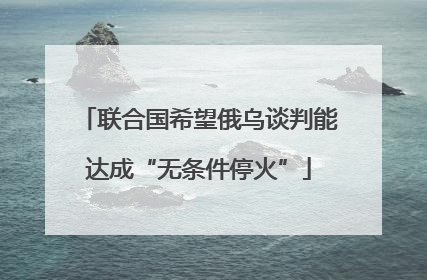 联合国希望俄乌谈判能达成“无条件停火”