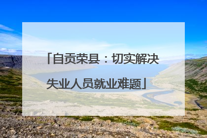 自贡荣县：切实解决失业人员就业难题