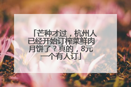 芒种才过，杭州人已经开始订榨菜鲜肉月饼了？真的，8元一个有人订
