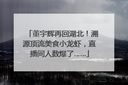 董宇辉再回湖北！溯源顶流美食小龙虾，直播间人数爆了……