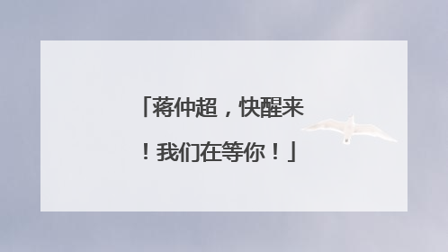蒋仲超，快醒来！我们在等你！