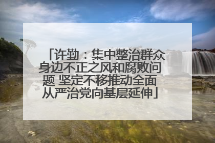 许勤：集中整治群众身边不正之风和腐败问题 坚定不移推动全面从严治党向基层延伸