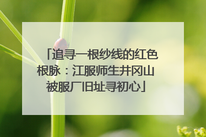 追寻一根纱线的红色根脉：江服师生井冈山被服厂旧址寻初心