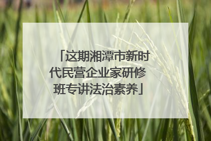 这期湘潭市新时代民营企业家研修班专讲法治素养