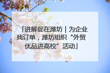 进解促在潍坊｜为企业找订单，潍坊组织“外贸优品进高校”活动