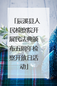 辰溪县人民检察院开展民法典颁布五周年检察开放日活动