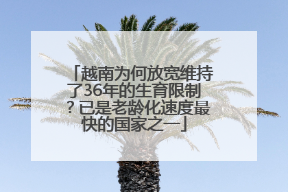 越南为何放宽维持了36年的生育限制？已是老龄化速度最快的国家之一