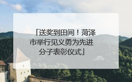 送奖到田间！菏泽市举行见义勇为先进分子表彰仪式