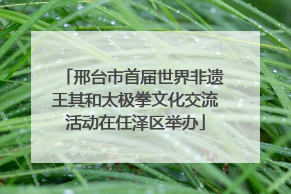邢台市首届世界非遗王其和太极拳文化交流活动在任泽区举办