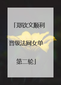 郑钦文顺利晋级法网女单第二轮