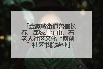 金家岭街道鲁信长春、康城、午山、石老人社区文化“两创”社区书院结业