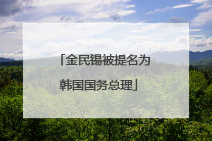 金民锡被提名为韩国国务总理