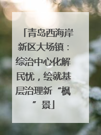 青岛西海岸新区大场镇：综治中心化解民忧，绘就基层治理新“枫”景