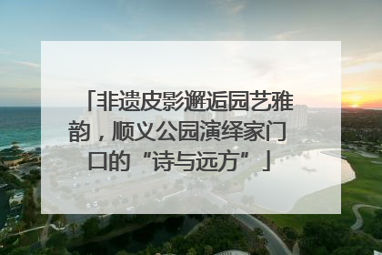 非遗皮影邂逅园艺雅韵，顺义公园演绎家门口的“诗与远方”