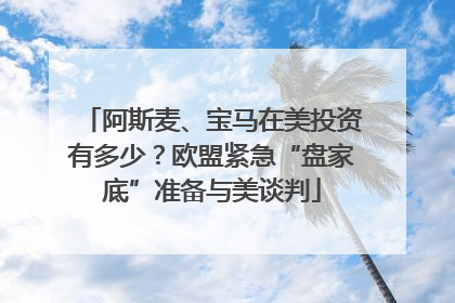 阿斯麦、宝马在美投资有多少？欧盟紧急“盘家底”准备与美谈判