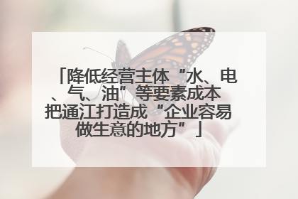 降低经营主体“水、电、气、油”等要素成本 把通江打造成“企业容易做生意的地方”
