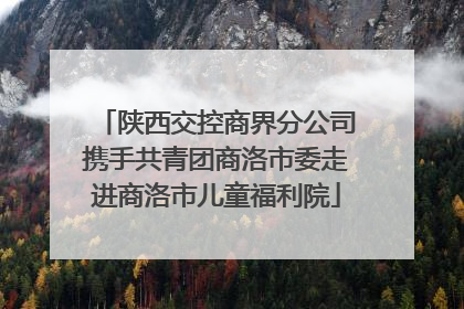 陕西交控商界分公司携手共青团商洛市委走进商洛市儿童福利院