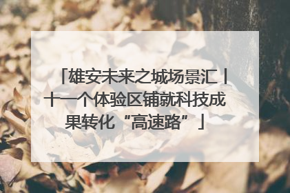 雄安未来之城场景汇丨十一个体验区铺就科技成果转化“高速路”