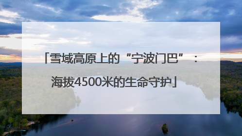 雪域高原上的“宁波门巴”：海拔4500米的生命守护