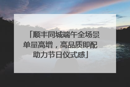 顺丰同城端午全场景单量高增，高品质即配助力节日仪式感