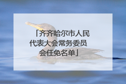 齐齐哈尔市人民代表大会常务委员会任免名单
