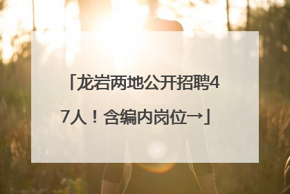 龙岩两地公开招聘47人！含编内岗位→