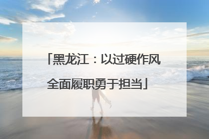 黑龙江：以过硬作风全面履职勇于担当