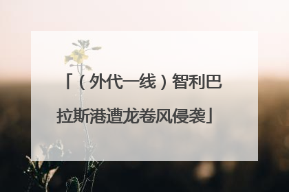 （外代一线）智利巴拉斯港遭龙卷风侵袭