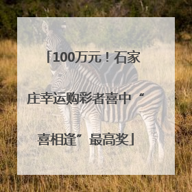 100万元！石家庄幸运购彩者喜中“喜相逢”最高奖