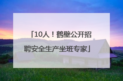 10人！鹤壁公开招聘安全生产坐班专家