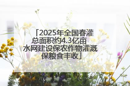 2025年全国春灌总面积约4.3亿亩 水网建设保农作物灌溉 保粮食丰收