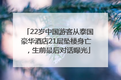 22岁中国游客从泰国豪华酒店21层坠楼身亡，生前最后对话曝光