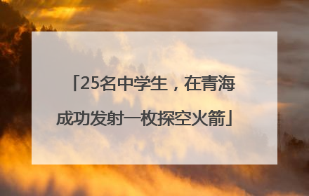 25名中学生，在青海成功发射一枚探空火箭