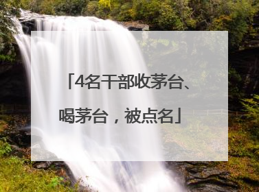 4名干部收茅台、喝茅台，被点名