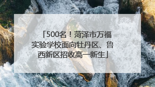 500名！菏泽市万福实验学校面向牡丹区、鲁西新区招收高一新生