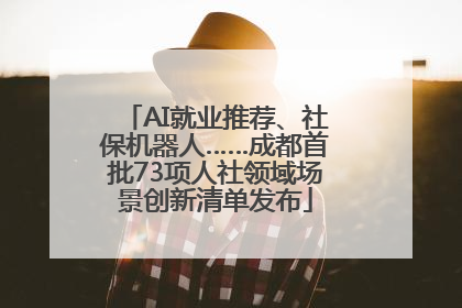 AI就业推荐、社保机器人……成都首批73项人社领域场景创新清单发布