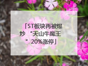 ST板块再被爆炒 “天山牛魔王”20%涨停